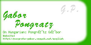 gabor pongratz business card